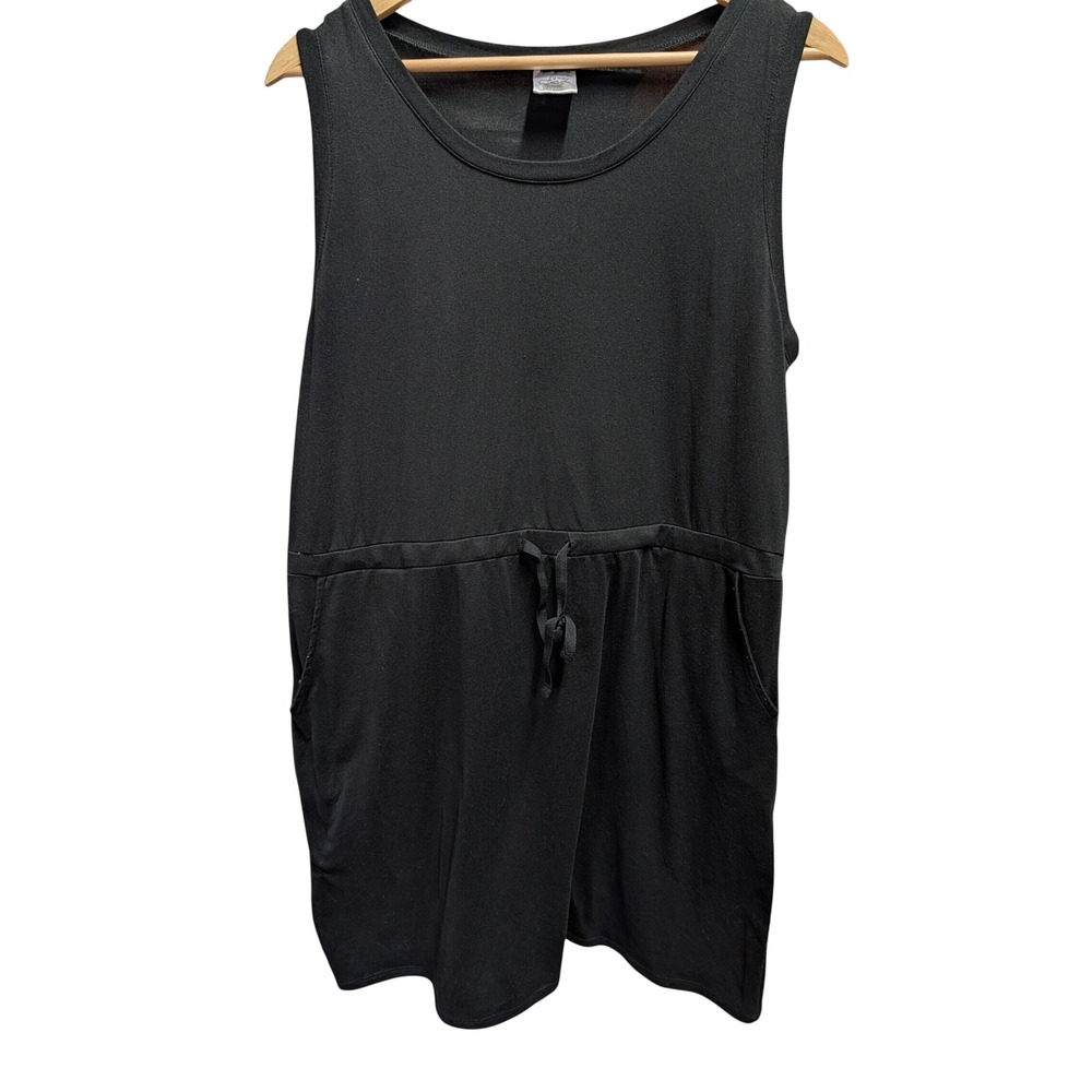 Jack & Missy Napa Drawstring Dress Womens XL Black Excellent Sleeveless Pockets